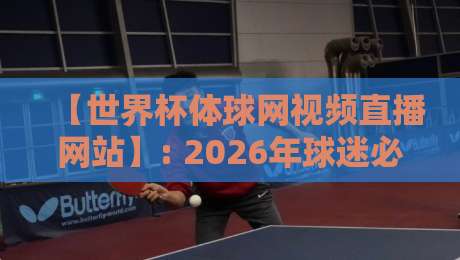 【世界杯体球网视频直播网站】: 2026年球迷必备的观赛新体验